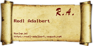 Redl Adalbert névjegykártya